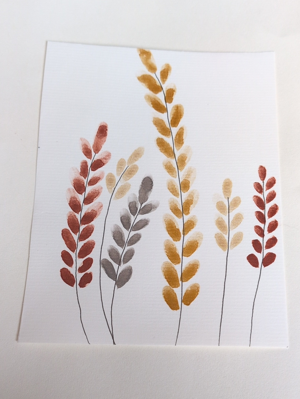 Watercolor Botanical Print in Rust, Gold And Silver